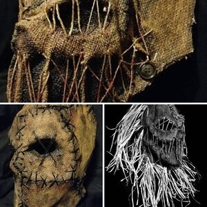 Burlap scarecrow masks