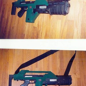 Pulse Rifle - quick and dirty scratch build, wood & aluminum sheet, mostly, for my Hudson costume.