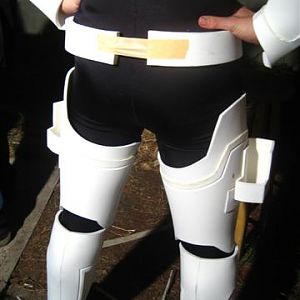 The back of the legs, the belt will get a buckle to hold it together after painting.