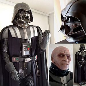 lifesize Vader - features a one-of-a-kind handsculpted McQuarrie prototype helmet. I brought Darth to Celebration III and set him up in the main hallw