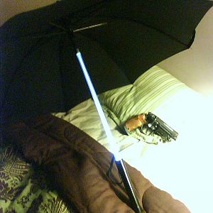 Blade Runner Umbrella - slightly modified, bought from thinkgeek/