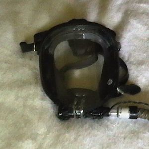 Front of mask. I use the Model 7700 full-face respirator mask from North