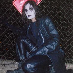 Me as Eric Draven, The Crow Halloween 2000. 

Chopped my hair short just to do this costume ;) oh yeah, am a big Crow fan.