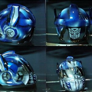 Optimus Prime Helmet made at rekairbrush.com