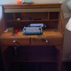 Rolltop desk after Steampunkified