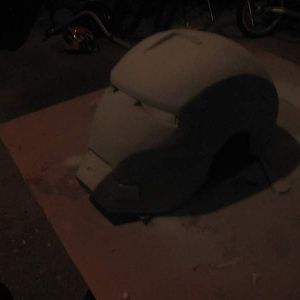 ...after fiberglass, bondo, a rough 80 grit sanding and a light coat of primer (sorry for the quality...pics taken at night)