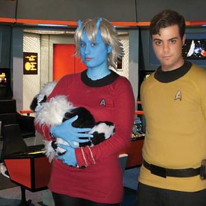 Kirk & Andorian & Tribbles. Photomontage by Yarko