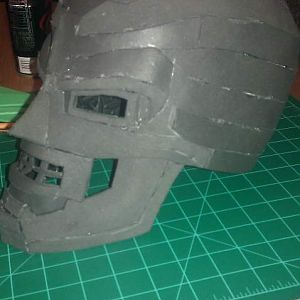 Left side shot of foam helmet