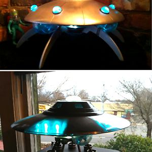 Mars Attacks and Bob Lazars UFO with lights and plasma ball