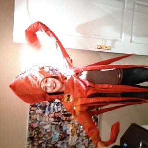 ha haa mega shark vs giant octopus, despite the fact im a squid, i dont do sewing 100% gluegunned together with coloured gluegun details, last minute