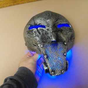 Scratch built mask with led lights.