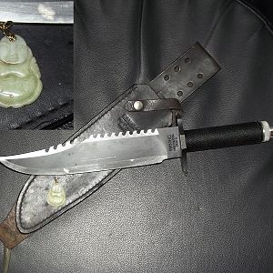 RAMBO FIRST BLOOD PART II

The "mission knife" and jade Buddha.