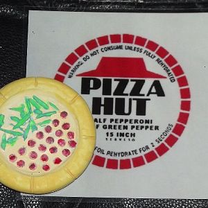 BACK TO THE FUTURE PART II 
The Dehydrated Pizza is one of those cool items to own and I made this one myself from an 80mm dia x 10mm thick Persex cu