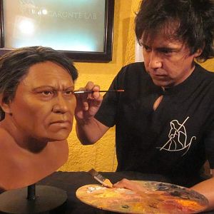 Painting Bernadino Cen life size bust.