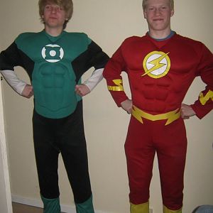 The Flash and Green Lantern costumes (without masks)