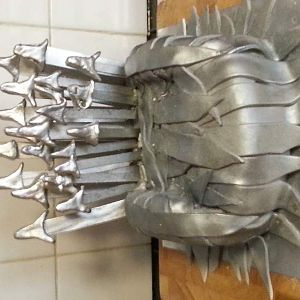 Game of Thrones Throne Cake
Mederia sponge cake covered in icing strips pointed to look like swords then sprayed with edible silver, popsickle sticks