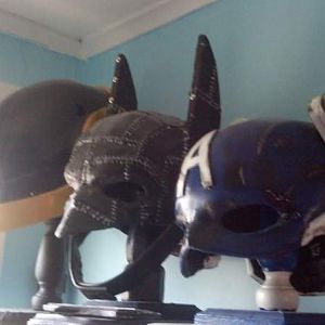 Daft Punk, Batman and Captain America helmets