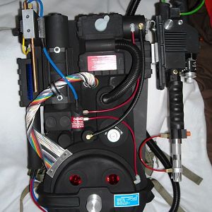 Photo of my most recent Proton Pack build.
Full lights and sound.  Handmade ribbon cable.  CNC machined shock mount.