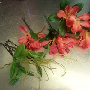 Hair flowers and leaves