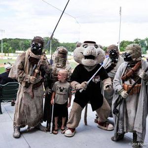 ValleyCats Mascot Shot. I'm on the right.