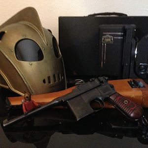 Helmet Kit I bought from through the Forums and a genuine 1922 c96 Mauser (repro grips)