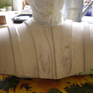 Clay sculpture of my shoulder armour.