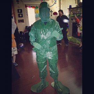 Green Army Man. Took 15 cans of spray paint