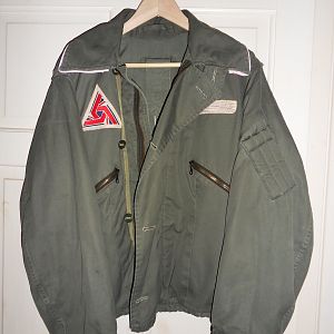 The jacket in it's basic form. Pre shoulder patches and sleeve lacings.