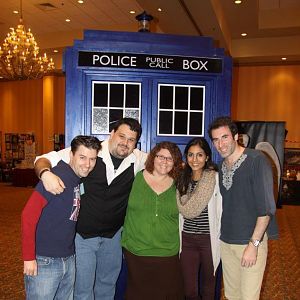 Left to Right: Brian, me, Michelle, Anjli Mohindra (Rani Chandra from The Sarah Jane Adventures) and Paul Marc Davis (The Trickster from The Sarah Jan