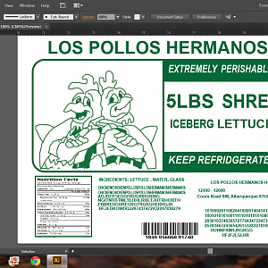 Los Pollos Hermanos Shred Lettuce Box label