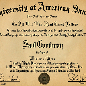 Saul's Diploma