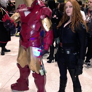 Black Widow (Avengers) with unknown Iron Man (who was an awesome gent) - Emerald City Comic Con 2013