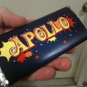 Apollo candy bar from my Lost series finale party (4 varieties of candy, milk chocolate, crunch bar, coconut and coconut crunch)