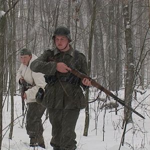 Breaking in my cousin's first Heer kit on the family property. 2007