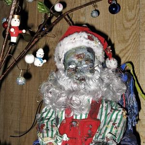 zombie Santa with tree