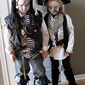 made my niece & nephew's pirate costumes Halloween 2010