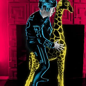 Tron on a Giraffe