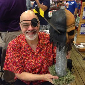 George Perez with Deathstroke talisman