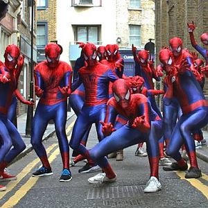 ASM2 Morphsuits Competition - 29 Spider-Men and women in London!