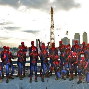 ASM2 Morphsuits Competition - 30 Spider-Men and women on top of the O2!