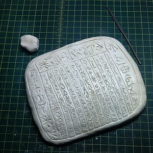 angel tablet prior to baking & painting