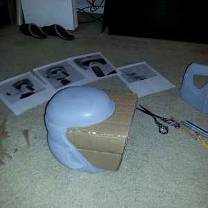 heres pic of cardboard making sure it counters with the helmet an of used some reference pictures to help me.
