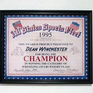 dean wrestling certificate