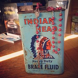 My Indian ?head can and the rosary for John's Journal have arrived!