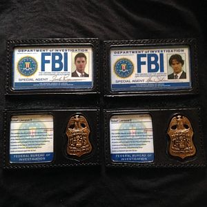 I now have BOTH of the guys' FBI wallets, thanks to  sctcartsPROPS on Etsy!