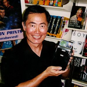 George Takei holding my dad's scratch built tricorder