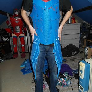 Test fitting the torso and hip plates.