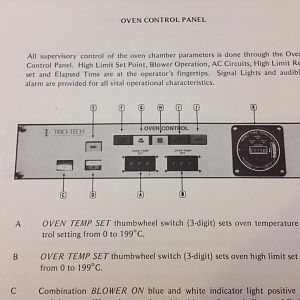 Oven Control, passenger side side rear.