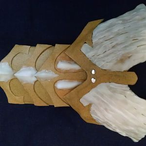 Breastplate - articulated for comfort.  Worbla with InstaMorph details.  "Rivets" are stick on studs from the scrapbooking section at Michaels.