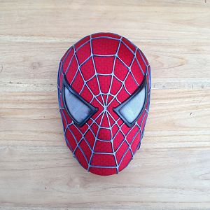 frontal view of Spider-Man mask from SpideyPlanet
